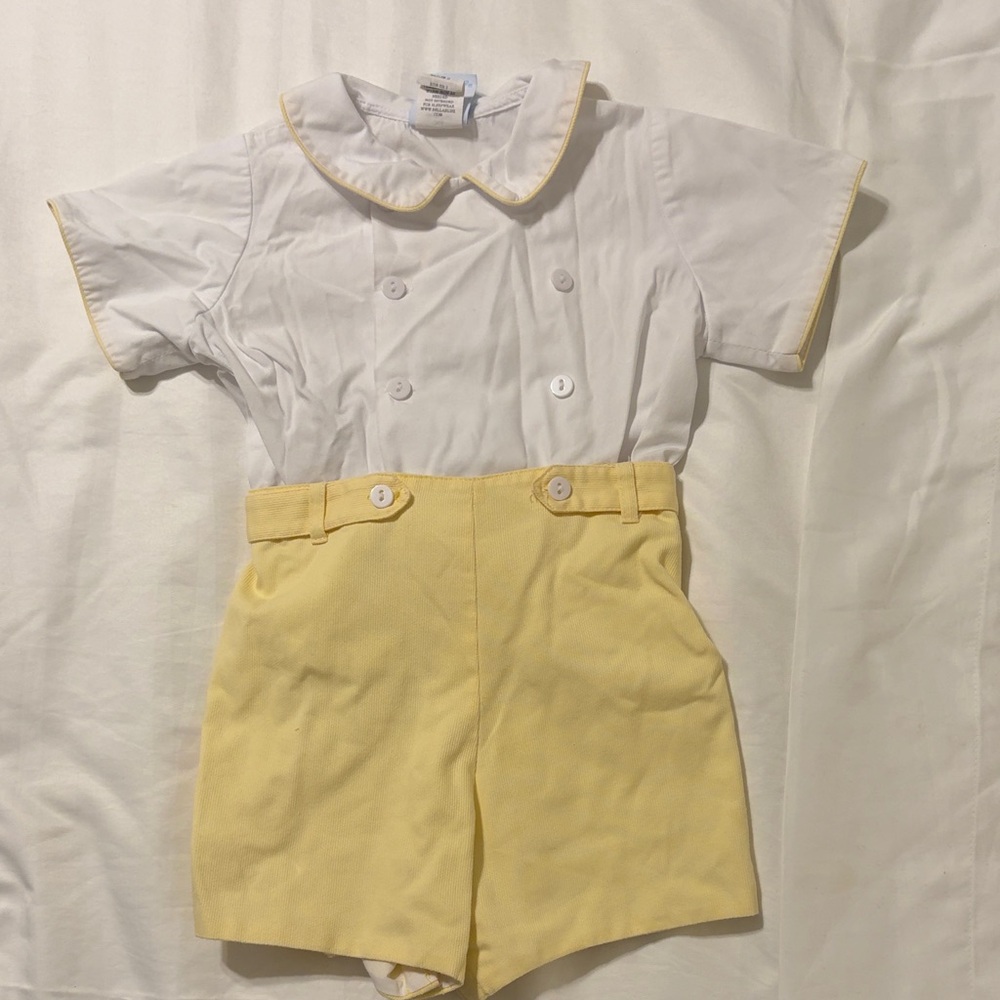bella bliss White and Yellow Kids Matching Set